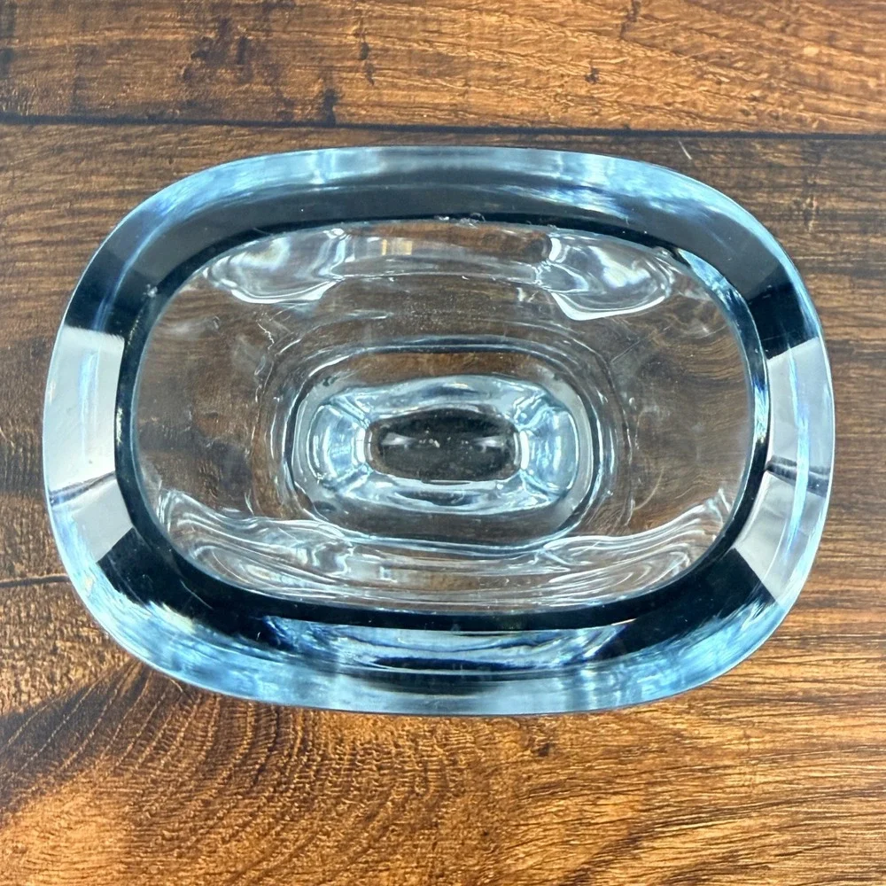 Strombergshyttan Swedish Crystal Vase Signed Mid Century Modern Vintage